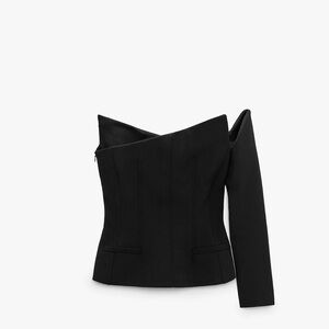 Chic Black Off-Shoulder Blazer